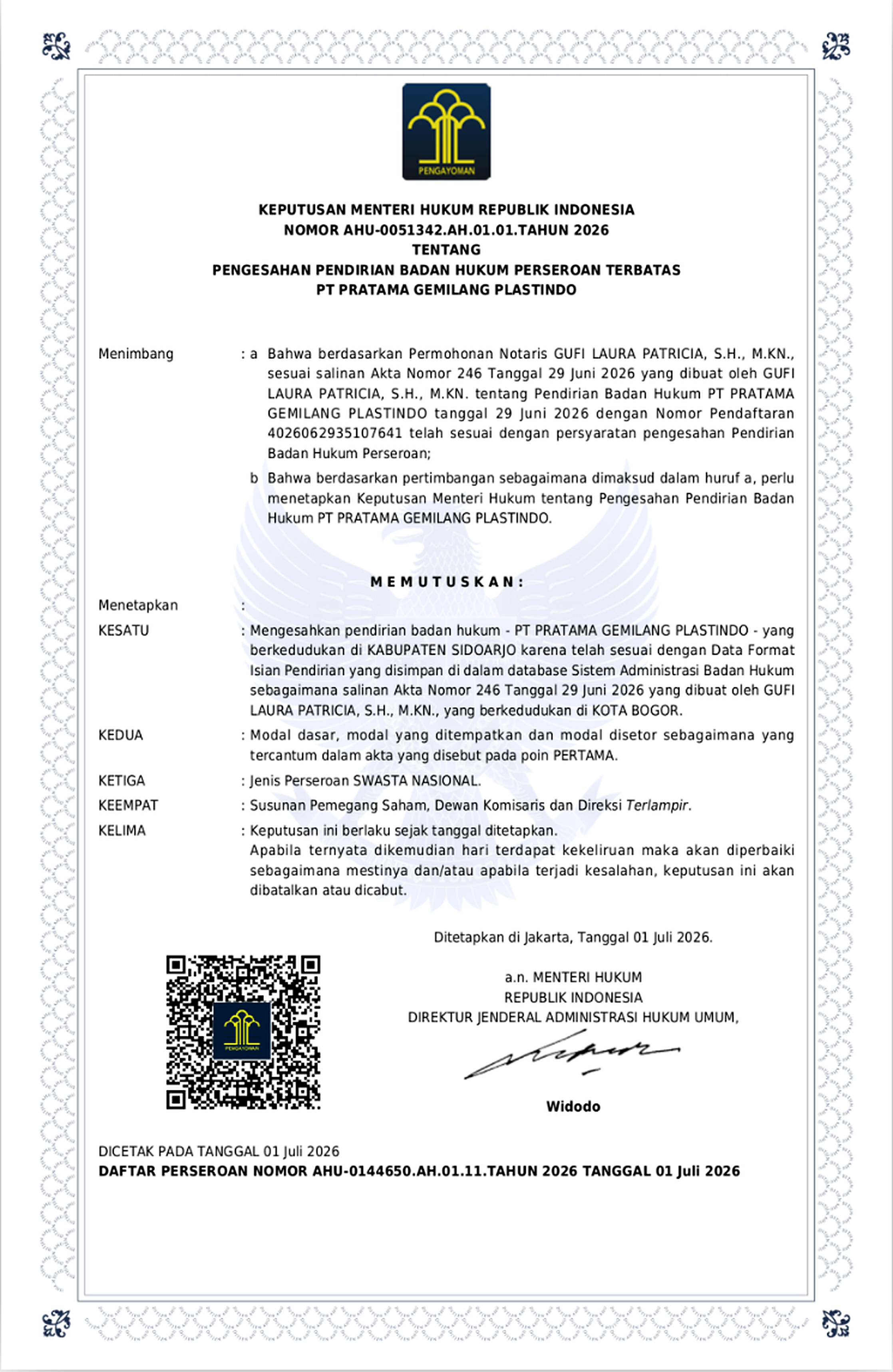 Keputusan Menteri Hukum